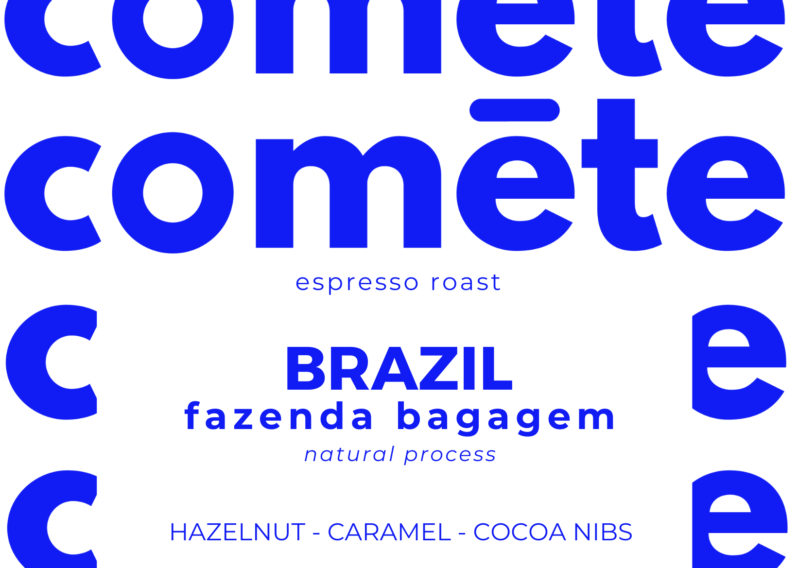 coffee beans from Brazil, fazenda bagagem, natural process, red catuai, hazelnut caramel cocoa nibs